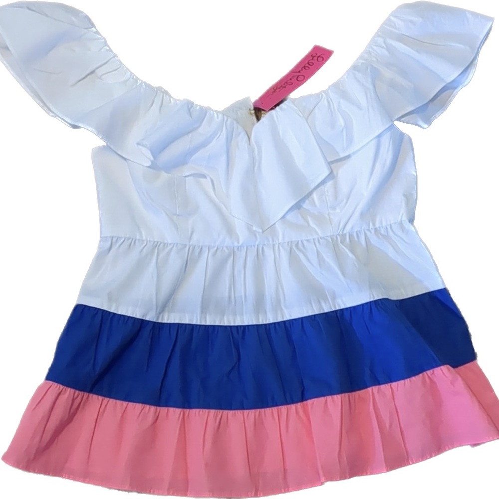 Lilly Pulitzer Emie Ruffle Top NWT Size 2. - Picture 5 of 8